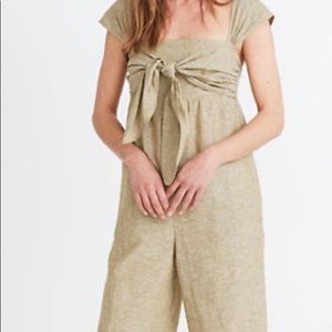 Madewell Cap Sleeve Sage Green Jumpsuit